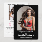 Elegant Essentials Pageant Autograph Card Einladung (Vorne/Hinten)