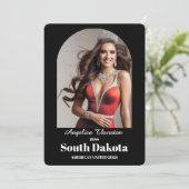Elegant Essentials Pageant Autograph Card Einladung (Stehend Vorderseite)