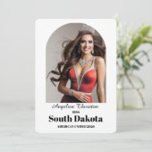 Elegant Essentials Pageant Autograph Card Einladung (Stehend Vorderseite)