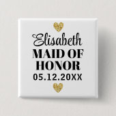 Élégant et Simple Pour Demoiselle D'Honneur Button (Vorderseite)