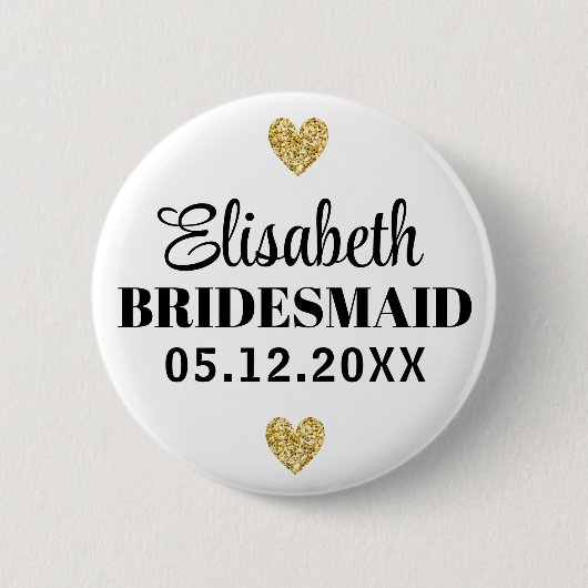 Élégant et Simple Pour Demoiselle D'Honneur Button (Vorderseite)