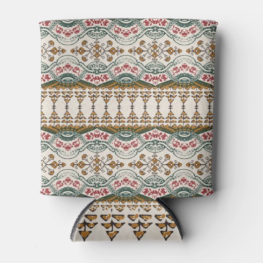 Elegant Ethnic Floral Boho Border Dosenkühler (Vorderseite)