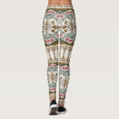 Elegant Ethnic Floral Boho Border Leggings (Rückseite)