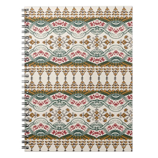 Elegant Ethnic Floral Boho Border Notizblock (Vorderseite)