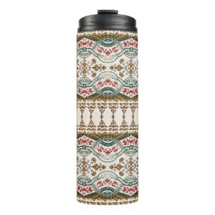 Elegant Ethnic Floral Boho Border Thermosbecher