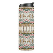 Elegant Ethnic Floral Boho Border Thermosbecher (Nach links gedreht)