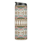 Elegant Ethnic Floral Boho Border Thermosbecher (Nach rechts gedreht)