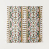 Elegant Ethnic Floral Boho Border Wandteppich (Vorderseite (Horizontal))