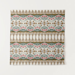 Elegant Ethnic Floral Boho Border Wandteppich