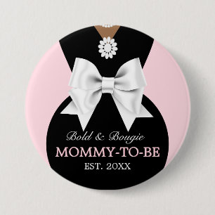 Elegant Ethnic Pink Baby & Co Tiffany Baby Shower Button