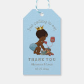 Elegant Ethnic Prince on Phone Danke Geschenkanhänger (Rückseite)