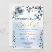 Elegant etwas Blau bevor ich Brautparty mache Einladung (Vorderseite)