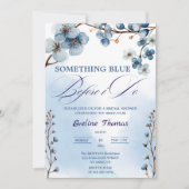 Elegant etwas Blau bevor ich Brautparty mache Einladung (Vorderseite)