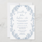 Elegant etwas Blau bevor ich Brautparty mache Einladung (Vorderseite)