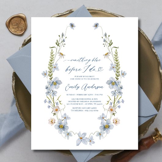 Elegant etwas Blau bevor ich Brautparty mache Flyer