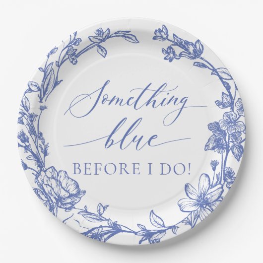 Elegant etwas Blau, bevor ich Brautparty zu tun Pappteller (Vorderseite)