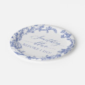 Elegant etwas Blau, bevor ich Brautparty zu tun Pappteller (Schrägansicht)