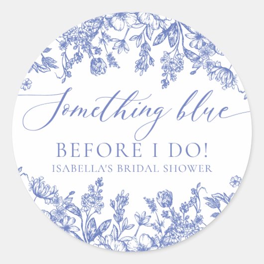 Elegant etwas Blau, bevor ich Brautparty zu tun Runder Aufkleber (Vorderseite)
