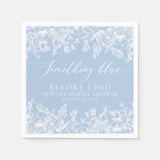 Elegant etwas Blau, bevor ich Brautparty zu tun Serviette (Vorderseite)