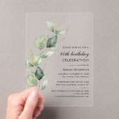 Elegant Eucalyptus 80. Geburtstagsparty Acryleinladungen (Insitu (Handheld))