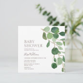 Elegant Eucalyptus Baby Shower Einladung (Stehend Vorderseite)