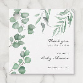 Elegant Eucalyptus Baby Shower Green Foliage Geschenkanhänger