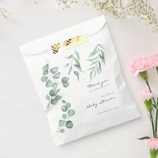 Elegant Eucalyptus Baby Shower Green Foliage Geschenktütchen (Versiegelt)
