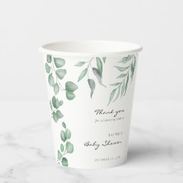 Elegant Eucalyptus Baby Shower Green Foliage Pappbecher