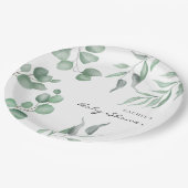 Elegant Eucalyptus Baby Shower Green Foliage Pappteller