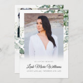 Elegant Eucalyptus Beileid Beerdigung Dankeskarte (Vorne/Hinten)