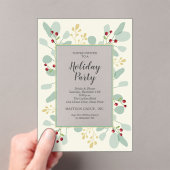 Elegant Eucalyptus & Berries Christmas Holiday Acryleinladungen (Insitu (Handheld))