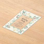 Elegant Eucalyptus & Berries Christmas Holiday Acryleinladungen (Ablage )