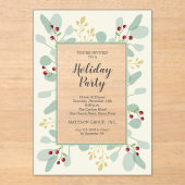 Elegant Eucalyptus & Berries Christmas Holiday Acryleinladungen (Vorderseite)