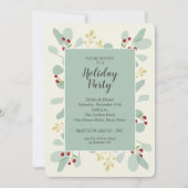 Elegant Eucalyptus Berries Weihnachts-Einladungen (Vorderseite)