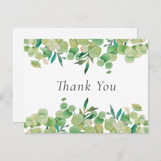 Elegant Eucalyptus Blätter Business Vielen Dank Postkarte (Vorne/Hinten)