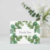 Elegant Eucalyptus Blätter Business Vielen Dank Postkarte (Stehend Vorderseite)