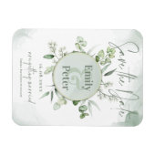 Elegant Eucalyptus Blätter Grüne Hochzeit Rett Magnet (Horizontal)