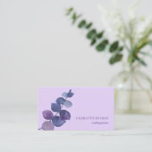 Elegant Eucalyptus Blätter Lilac Visitenkarte (Stehend Vorderseite)