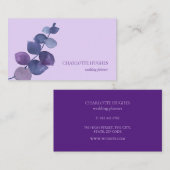 Elegant Eucalyptus Blätter Lilac Visitenkarte (Vorne/Hinten)