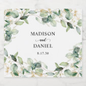Elegant Eucalyptus Blätter Wedding Bierflaschenetikett (Einzelnes Label)