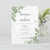 Elegant Eucalyptus Blätter Wedding Einladung (Stehend Vorderseite)
