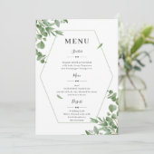 Elegant Eucalyptus Blätter Wedding Menükarte (Stehend Vorderseite)