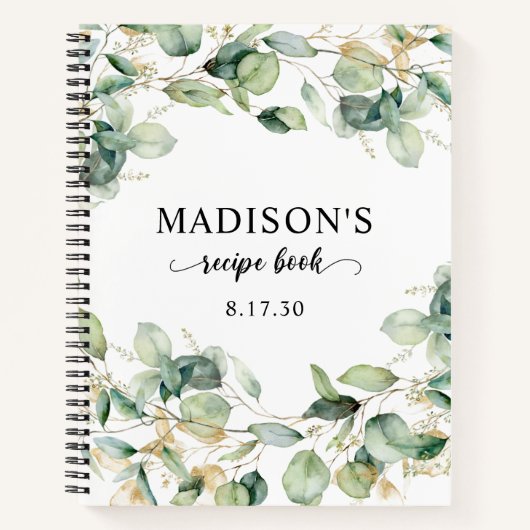 Elegant Eucalyptus Blätter Wedding Notizblock (Vorderseite)