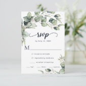 Elegant Eucalyptus Blätter Wedding RSVP Karte (Stehend Vorderseite)