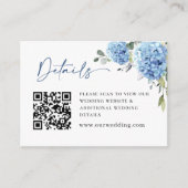 Elegant Eucalyptus Blue Hydrangea Hochzeitdetails Begleitkarte (Vorderseite)
