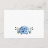 Elegant Eucalyptus Blue Hydrangea Hochzeitdetails Begleitkarte (Rückseite)