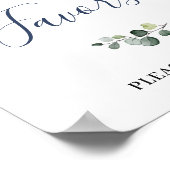 Elegant Eucalyptus Blue Rose Blumenfavors Poster (Ecke)