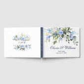 Elegant Eucalyptus Blue Rose Blumenhochzeit Gästebuch (Voll)
