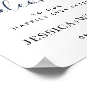 Elegant Eucalyptus Blue Rose Hochzeit Willkommen Poster (Ecke)