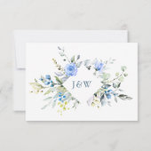 Elegant Eucalyptus Blue Rose Wedding RSVP Karte (Rückseite)